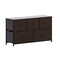 Emma and Oliver Marley 5 Drawer Storage Dresser with Cast Iron Frame, Wood Top, and Easy Pull Fabric Drawers with Wooden Handles